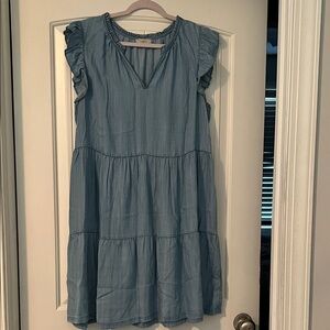 LOFT Ruffle Sleeve Midi Dress